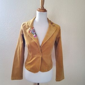 Cell Embellished Corduroy Blazer Jacket S New